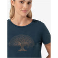 Women's short-sleeve SUPER.NATURAL W TREE OF KNOWLEDGE TEE, navy blue
