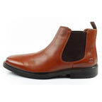 Skechers men's shoes Chelsea boots Miller-Boris elegant leather brown Skechers
