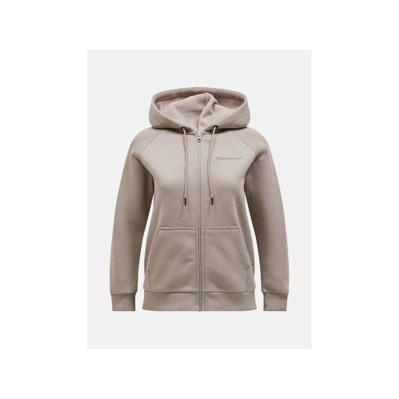 Peak Performance W Original Small Logo Zip Hood Beige Import z PMSport Your Sports Performance