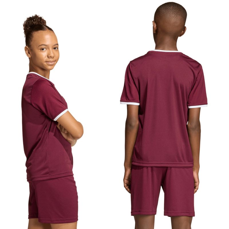 adidas Entrada 26 Jersey burgundy kids' T-shirt JZ2530