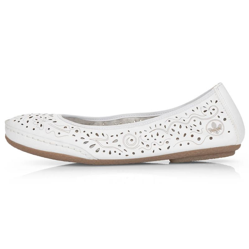 Rieker W RKR649 comfortable leather openwork shoes, white Footwear/Lifestyle/Rieker Your Sports Performance