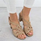 Beige Sergio Leone SK884 women's block heel sandals Footwear Your Sports Performance