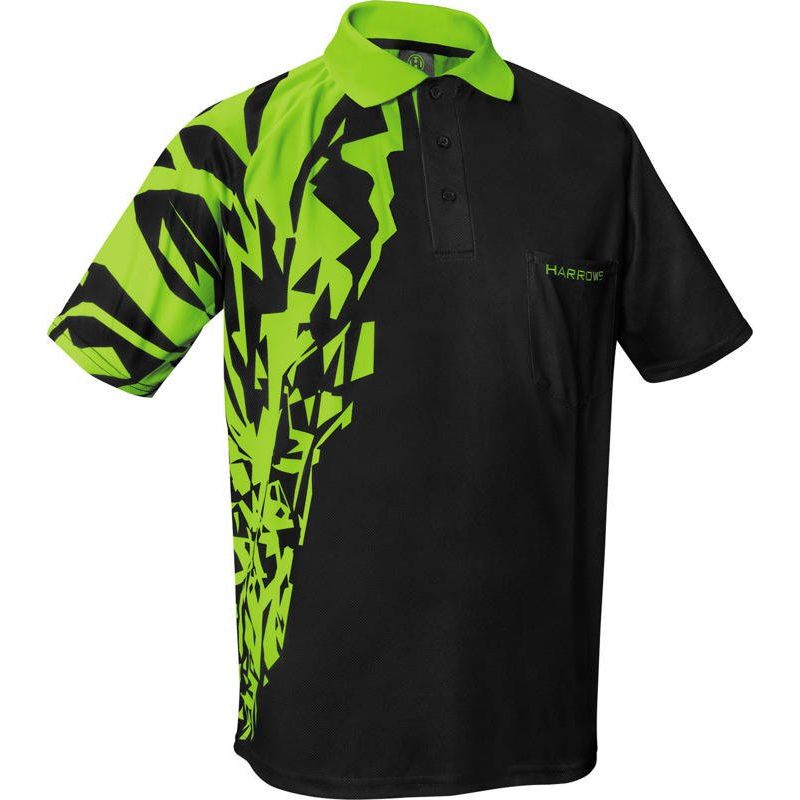 Harrows Rapide Black and Green Polo Shirt In preparation Your Sports Performance