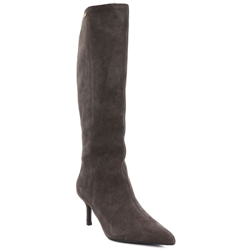 Women's leather boots with a high heel, insulated, brown, Big Star UU274497
