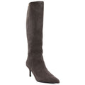 Women's leather boots with a high heel, insulated, brown, Big Star UU274497