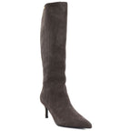 Women's leather boots with a high heel, insulated, brown, Big Star UU274497