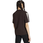 Women's adidas Essentials 3-Stripes Boyfriend T-shirt Dark Brown KX0794