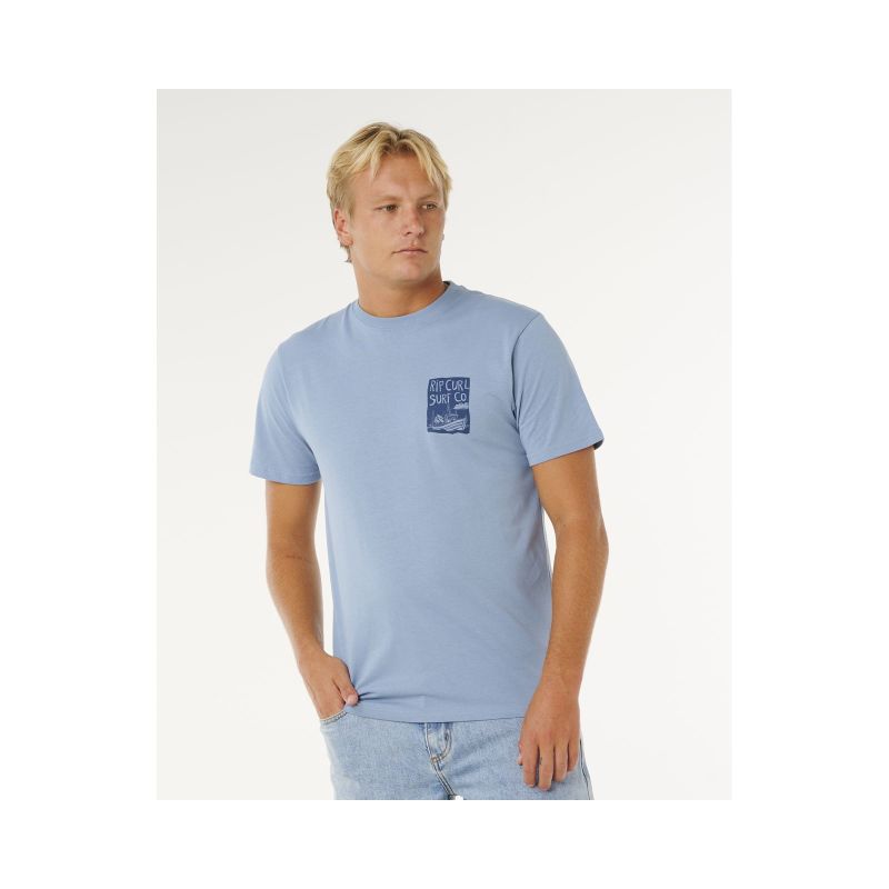 Men's RIP CURL Keep On Trucking Ss Tee Blue