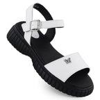 Women's leather sandals with a thick sole and a butterfly, white Filippo DS6811 Footwear Your Sports Performance