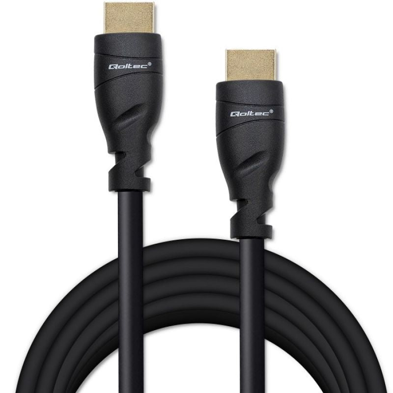 QOLTEC HDMI CABLE V2.1 ULTRA HIGH SPEED 8K | 60HZ | 26AWG | GOLD Kable i adaptery/Kable HDMI Your Sports Performance