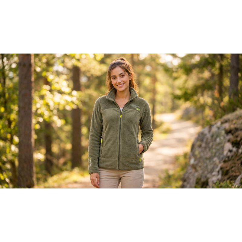 Geographical Norway Women’s Fleece Jacket UPALINE OLIVE DB LADY 047-1 (WZ4071F/GN-OLIVE)