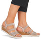 Comfortable wedge sandals Remonte W RKR667, pink gold Footwear/Lifestyle/Rieker Your Sports Performance