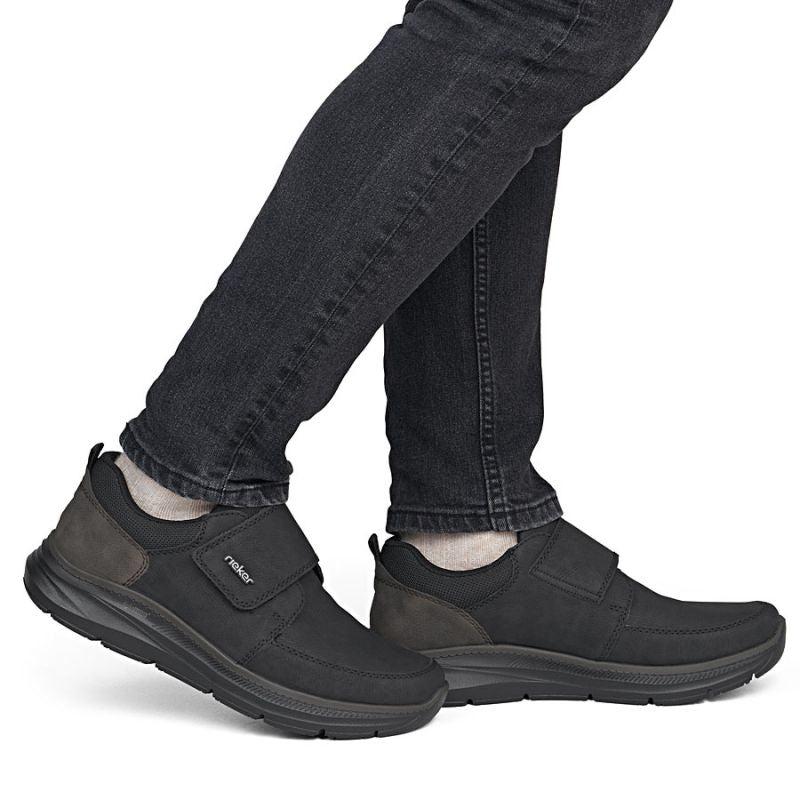 Rieker B1854-00 men's comfortable black Velcro shoes