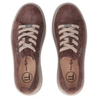 Women's brown leather sneakers on the platform Filippo DP7982