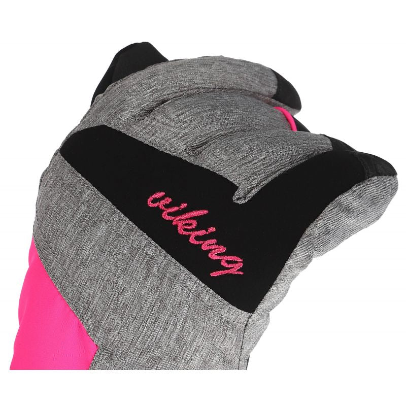 Viking Ronda Ski Lady women's ski gloves with adjustable drawstring, insulated, gray-pink (113/20/5473/46) In preparation Your Sports Performance
