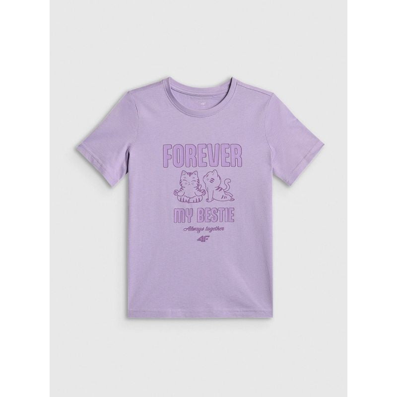 Girls' regular printed T-shirt 4F 4FJRAW26TTSHF4240-52S