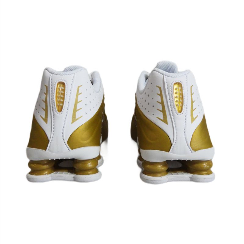 Nike Shox R4 Metallic Gold White (GS) Sports Shoes - CW2626-700 Nike