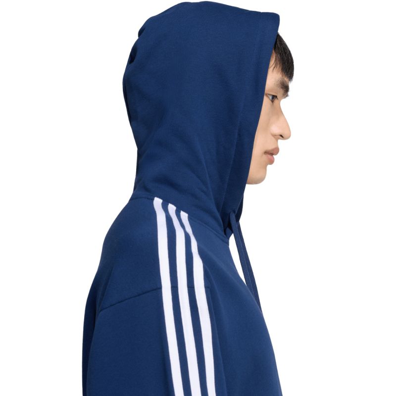 Men's adidas Essentials 3-Stripes French Terry Hoodie Navy Blue KY4203