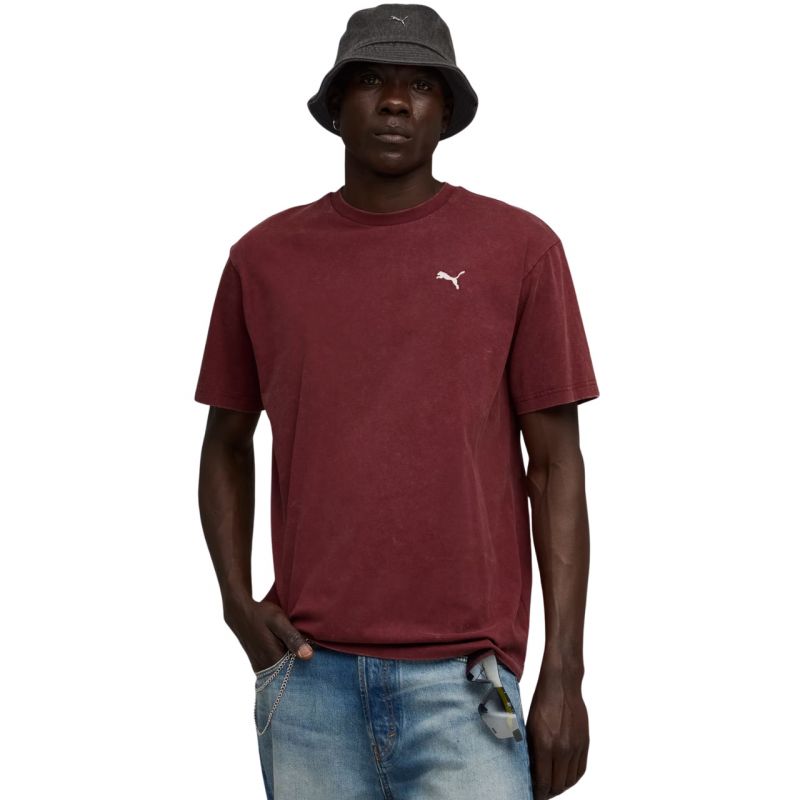Puma Ess Elevated Relaxed Wash Tee Burgundy 688048 96 In preparation Your Sports Performance