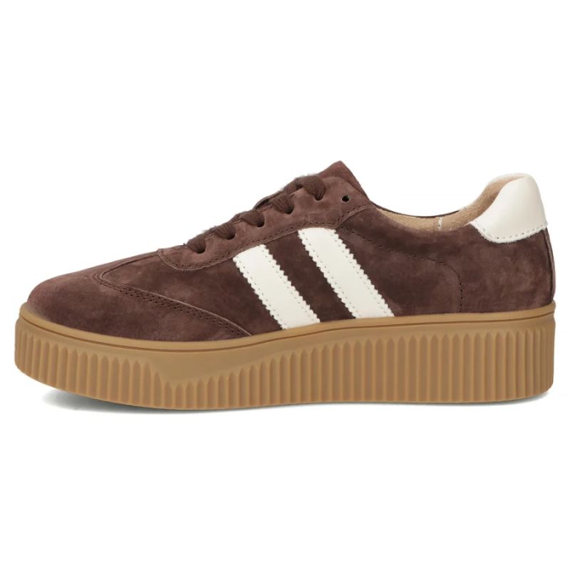 Women's brown leather and suede platform shoes Filippo DP6776
