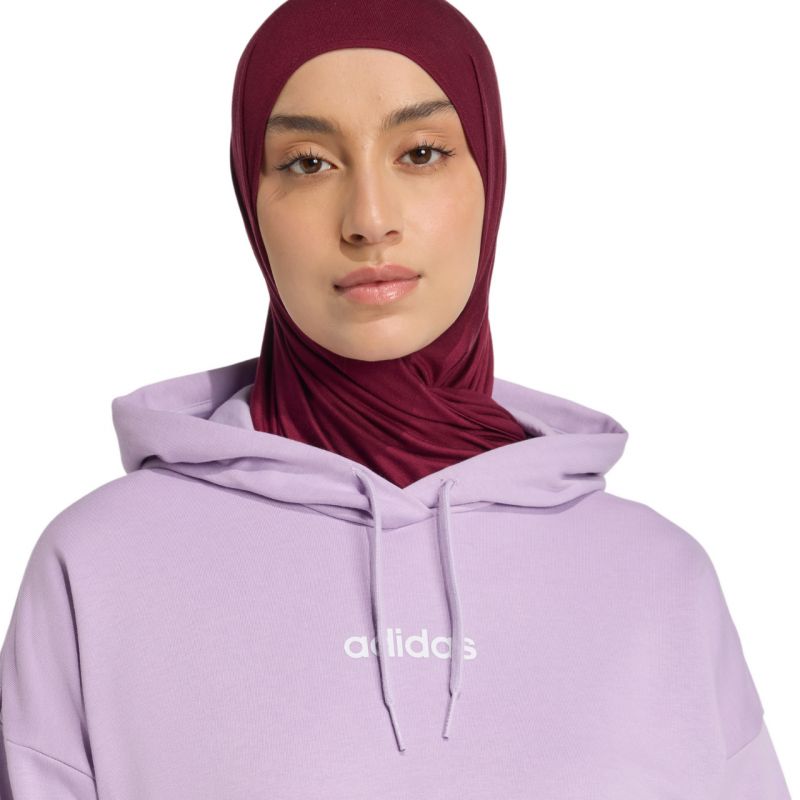 Women's adidas Essentials Linear French Terry Hoodie Purple JY0036 In preparation Adidas