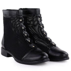 Women's mesh ankle boots with flowers, black, Jezzi 130 To be categorized Your Sports Performance