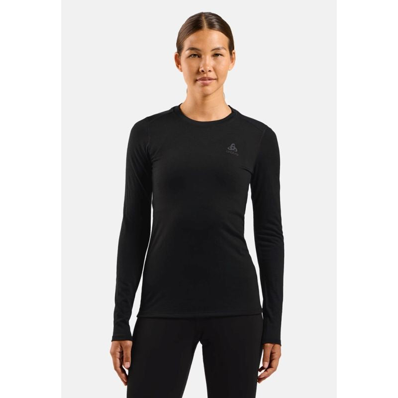 ODLO Merino 160 BL Top Crew Neck Women's T-Shirt L/S Size S Black Odzież militarna/Bielizna termoaktywna Your Sports Performance