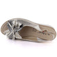 Women's leather sandals with a flower, gold, S.Barski 5988 S.Barski