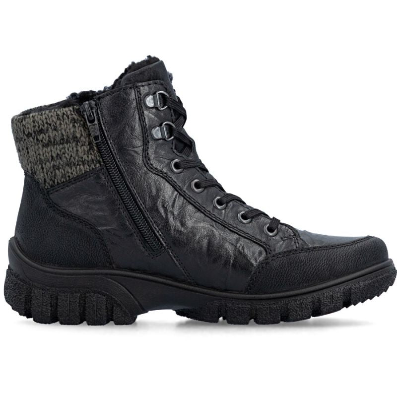 Rieker Z7230-00 Waterproof Leather Women's Boots Black