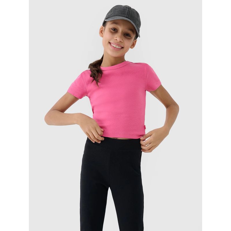 Girls' basic t-shirt top 4F 4FJWSS25TTSHF1852-54S *Kategoria tymczasowa Your Sports Performance