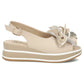Women's leather wedge sandals beige Filippo DS7045/26
