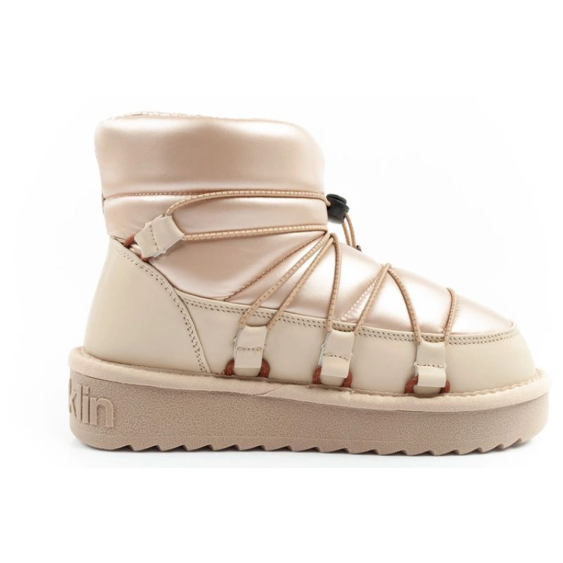 D.Franklin women's winter snow boots, fashionable insulated gold ankle boots D.Franklin