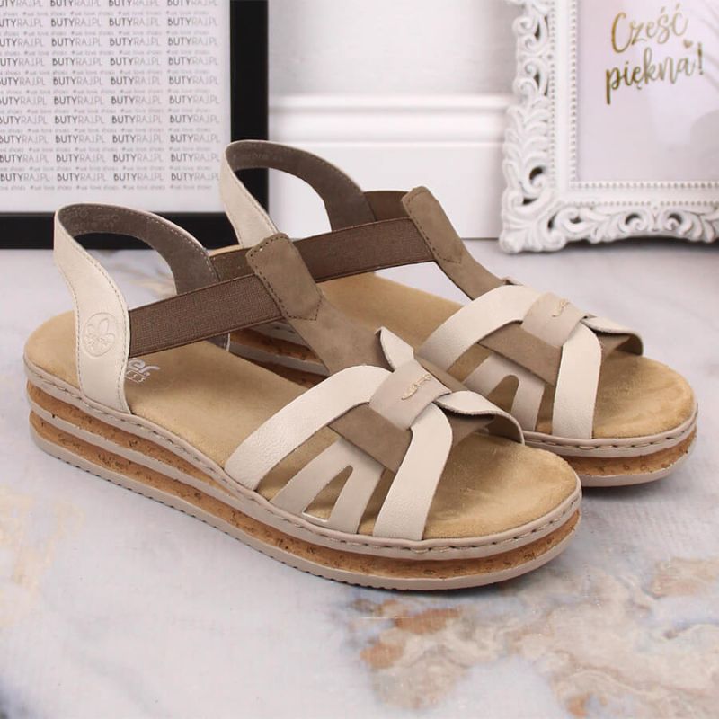 Rieker W RKR505A comfortable wedge sandals beige Footwear/Outdoor/Rieker Your Sports Performance