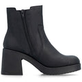 Women's Chelsea boots with a block heel, insulated, black, Rieker 58081-00