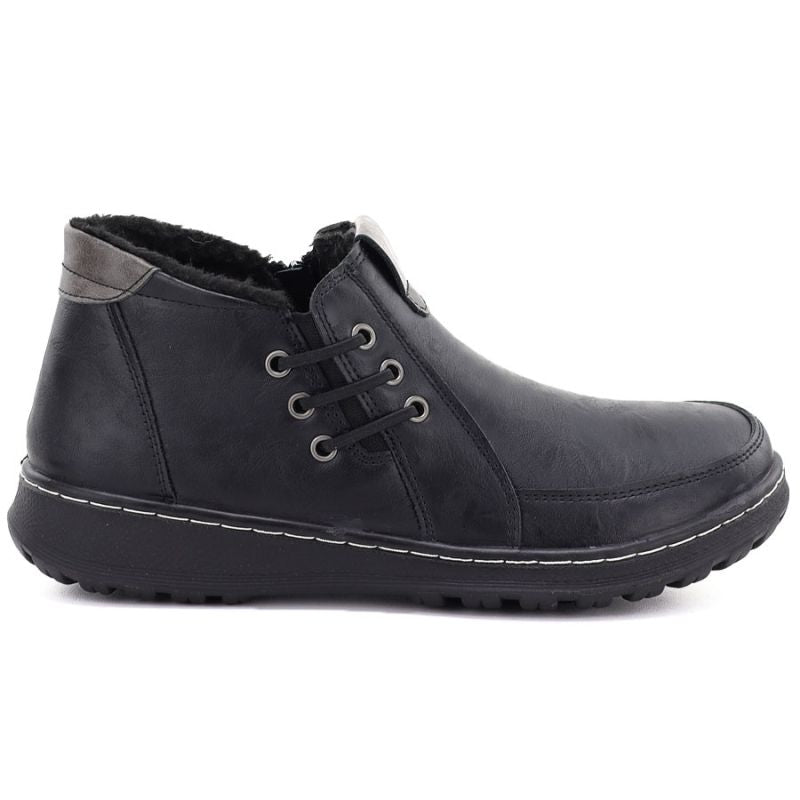 Comfortable black women's ankle boots Potocki 25-90349