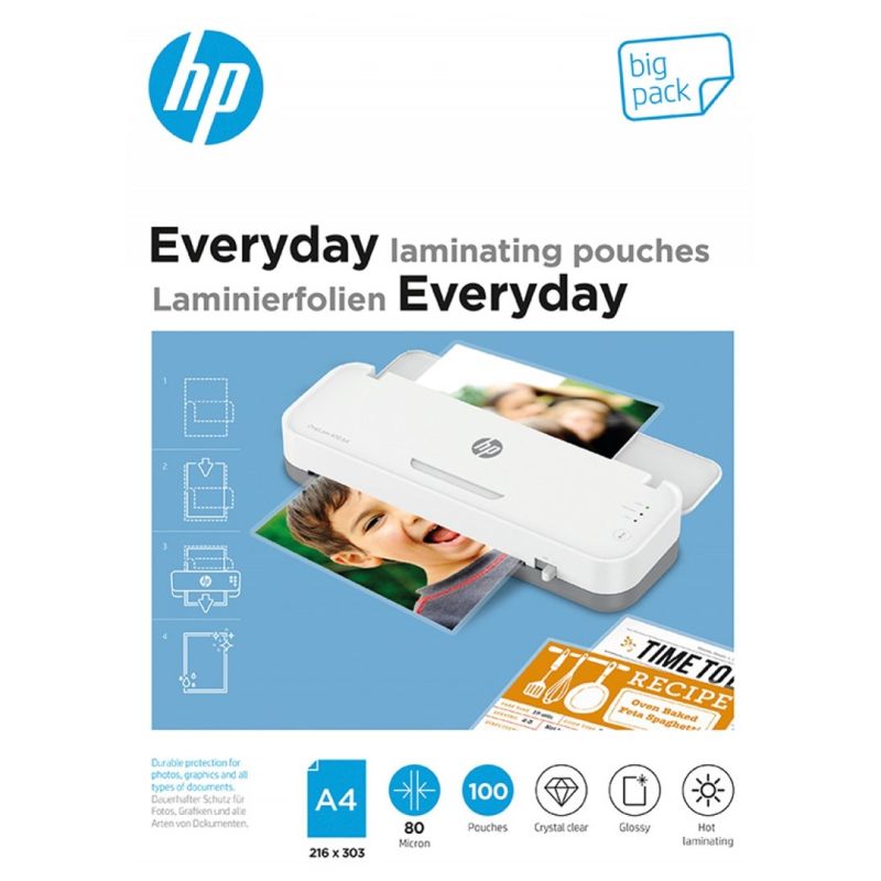 HP EVERYDAY A4 laminating foil 80 mic, 100 pcs. Urządzenia biurowe/Folie do laminacji Your Sports Performance