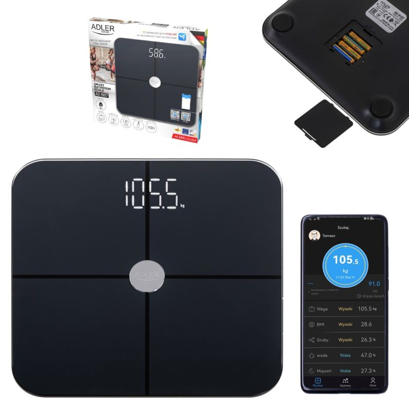 ADLER AD 8187b bathroom scale black AGD - Produkty/Wagi łazienkowe Your Sports Performance