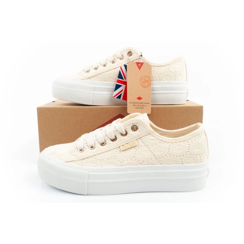Lee Cooper women's lace sneakers beige platform In preparation Your Sports Performance