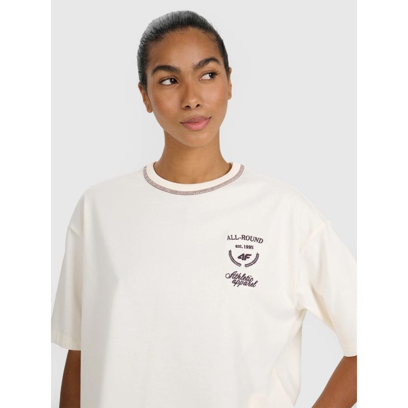 Women's oversize printed T-shirt 4F 4FRSS25TTSHF2979-11S *Kategoria tymczasowa Your Sports Performance