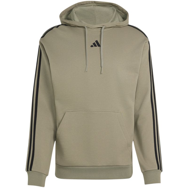 Men's adidas Essentials 3-Stripes French Terry Hoodie Olive KY4204