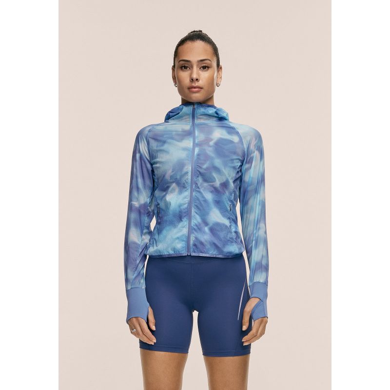 CASALL Breeze Printed Running Jacket for Women, Navy Blue
