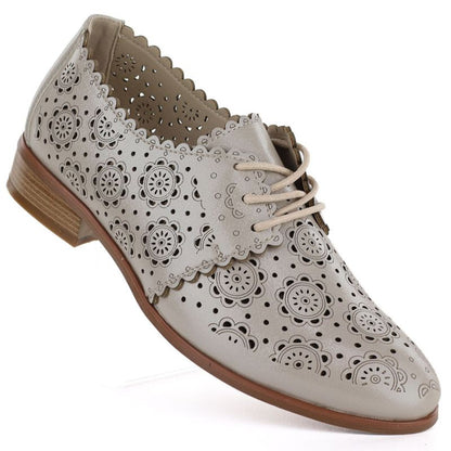 Women's openwork oxford shoes, gold, Potocki 12778 Potocki