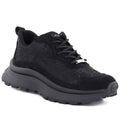 Women's sneakers with mesh and rhinestones black Goe TT2N4041 Goe
