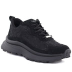 Women's sneakers with mesh and rhinestones black Goe TT2N4041 Goe