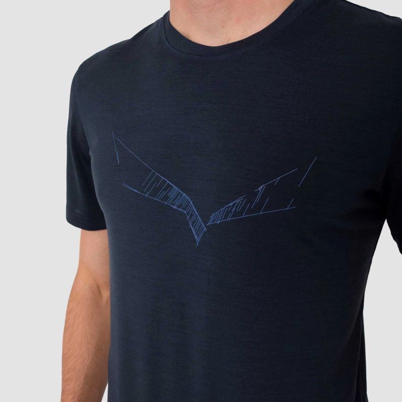 Salewa Puez Eagle Sketch Merino Men's T-Shirt 28340-3960 Clothing/Outdoor/T-shirts with short sleeves/Salewa Your Sports Performance