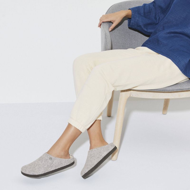 Birkenstock Zermatt Light Gray Wool Felt Insulated Men's/Women's Slippers Regular Wide (1015092) In preparation Your Sports Performance