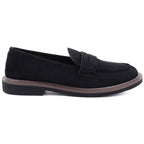Women's suede lords shoes black Vinceza 62335