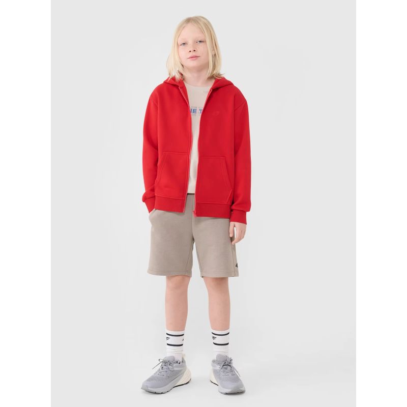 Boys' sweatshirt with a hood, zip-up, 4F 4FJWSS25TSWSM1851-62S *Kategoria tymczasowa Your Sports Performance