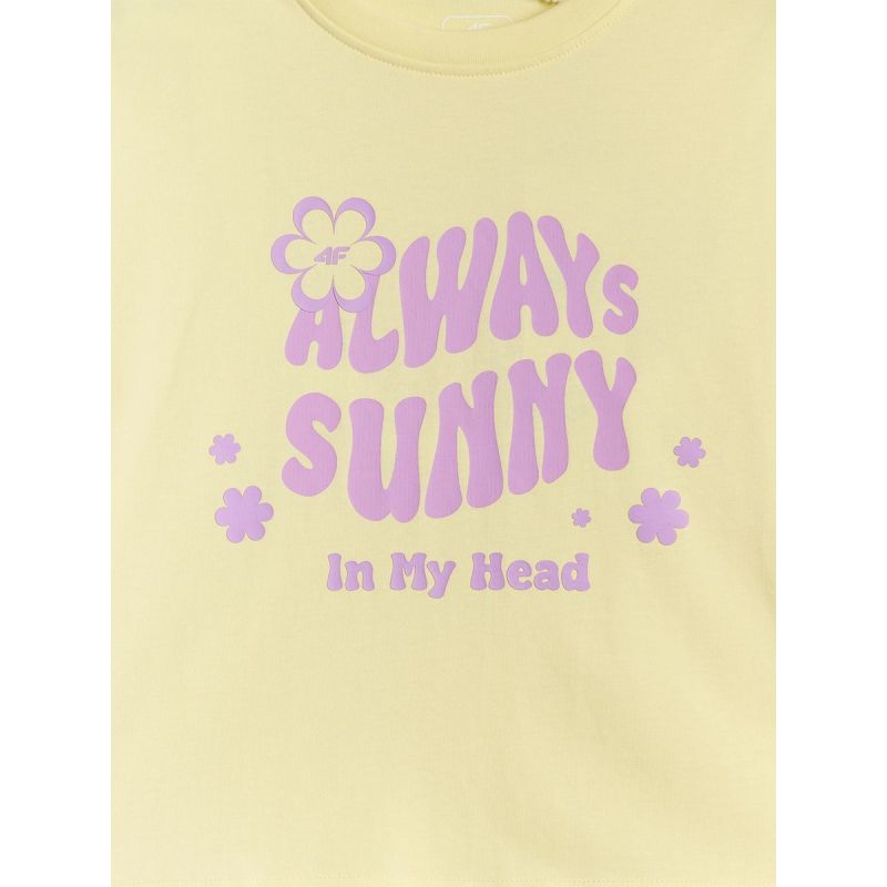 Loose T-shirt with a girl's print 4F 4FJRSS26TTSHF3908-72S