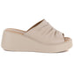 Women's beige leather wedge sandals Vinceza 66949 Vinceza